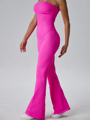 Seamless Thread Strapless Flared Pants Exercise Yoga Fitness Jumpsuits&Bodysuits