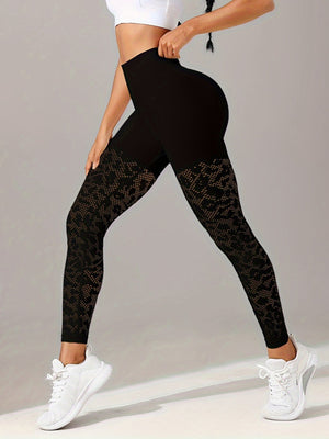 Jacquard High-waisted Hip Lift Exercise And Fitness Yoga Pants