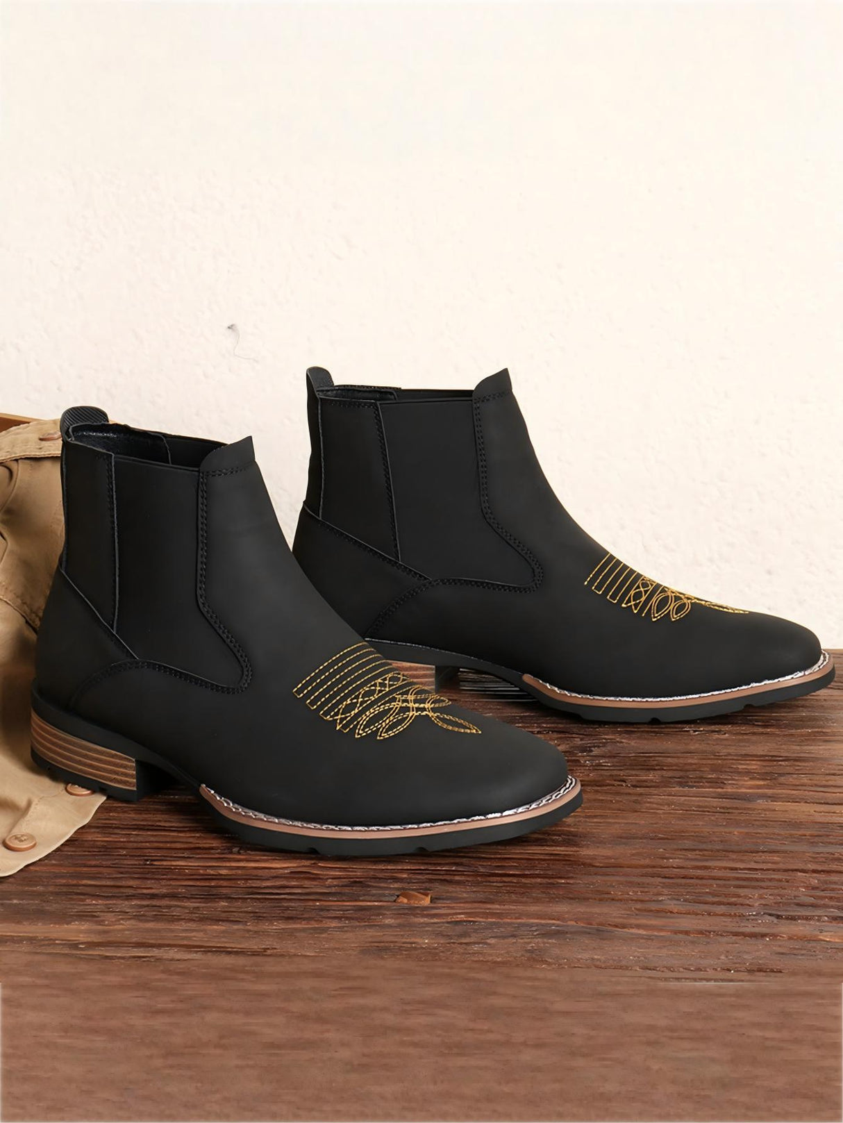 Western Embroidered Chelsea Boots