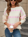 Love Valentine's Day Color-blocked Knitted Sweater