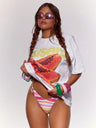Casual And Versatile Cartoon Letter Print T-shirt