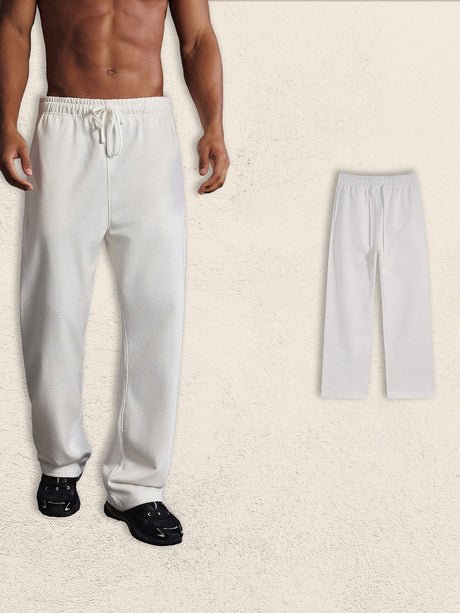 Half Zipper Stand Collar Rough Edge Splicing Sweatshirts&Hoodies Straight-leg Trousers Set