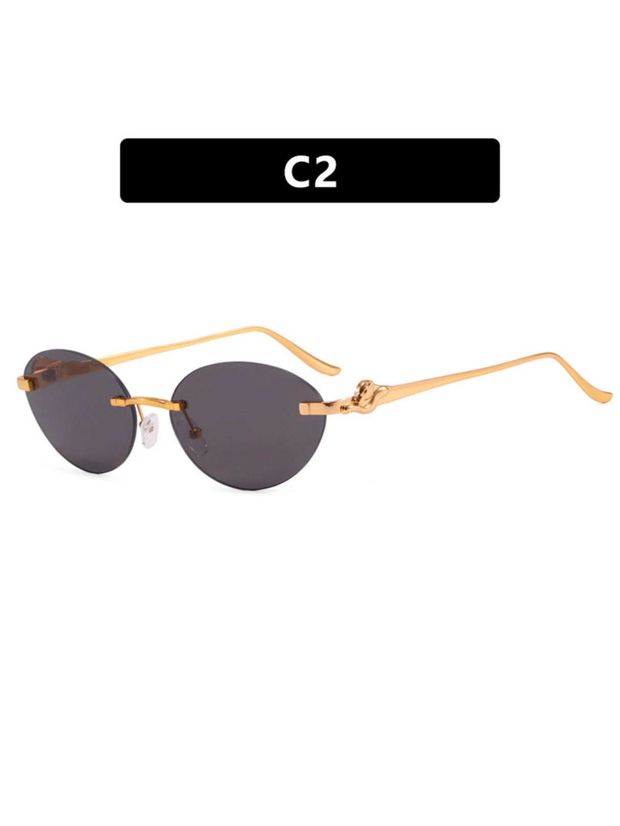 Frameless Oval Sunglasses