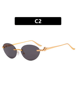 Frameless Oval Sunglasses