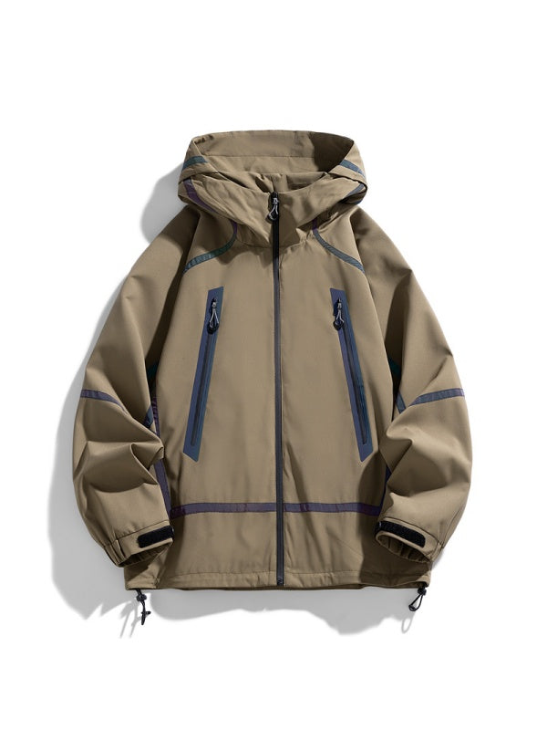 Outdoor Laser Reflective Windproof Water Proof Slim Hooded Windproof Jacket