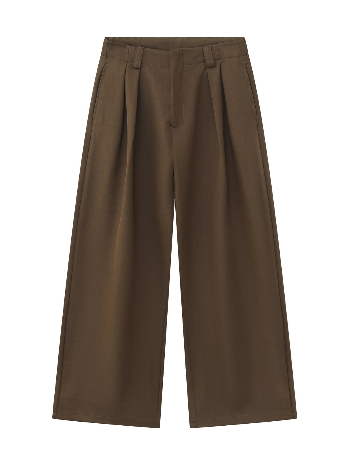 Stereo Double Pleat A-shape Loose-fit Dress Pants Pants