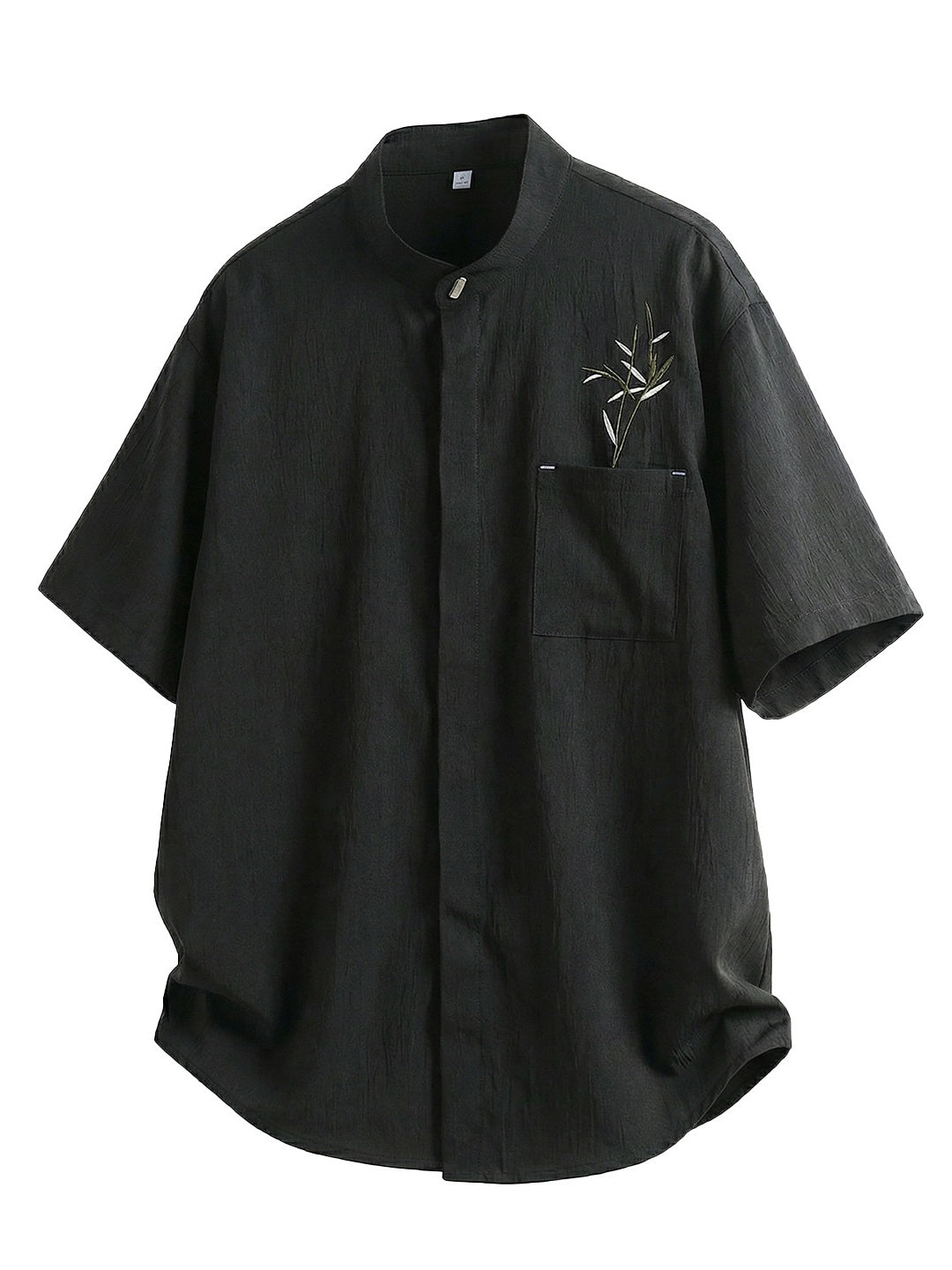 New Chinese Style Breathable Bamboo Leaves Embroidery Shirts