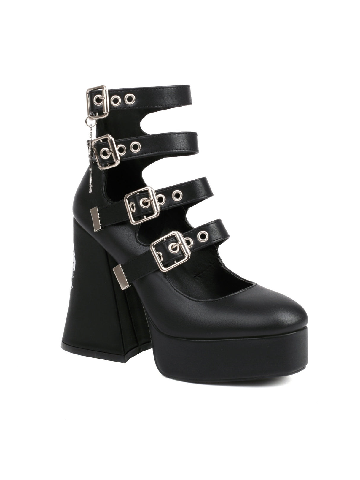 Cross-shaped Punk Dark Gothic High-heeled Mary Jane Shoes