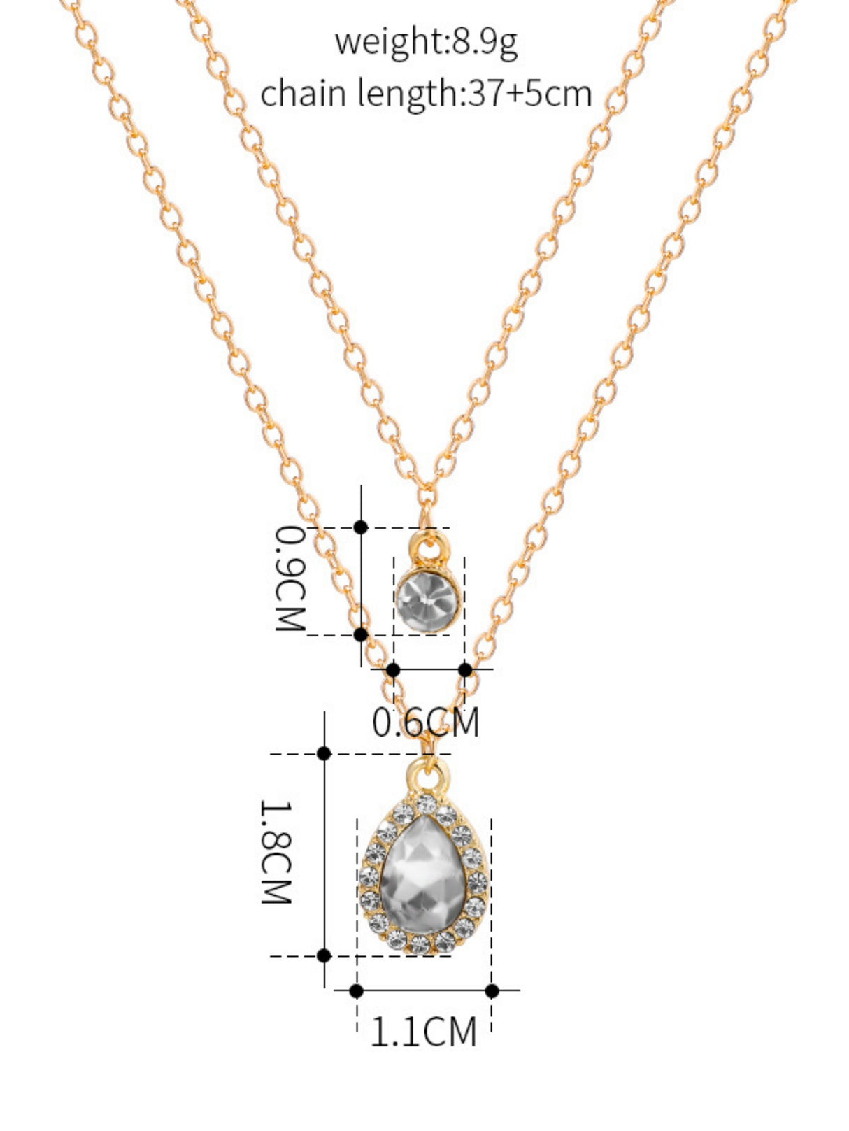 Gold-plated Teardrop Pendant Necklace