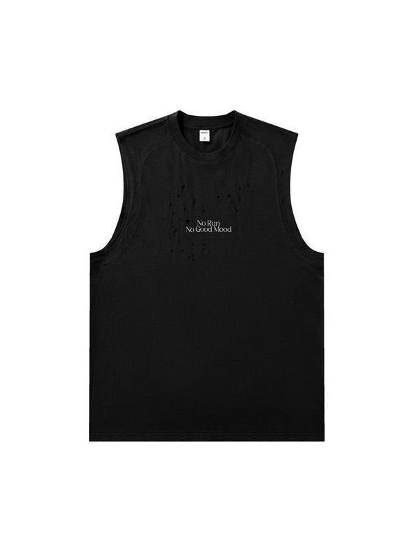 Hole Running Reflective Printed Tank Tops