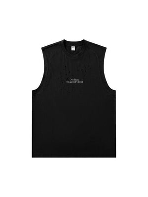 Hole Running Reflective Printed Tank Tops