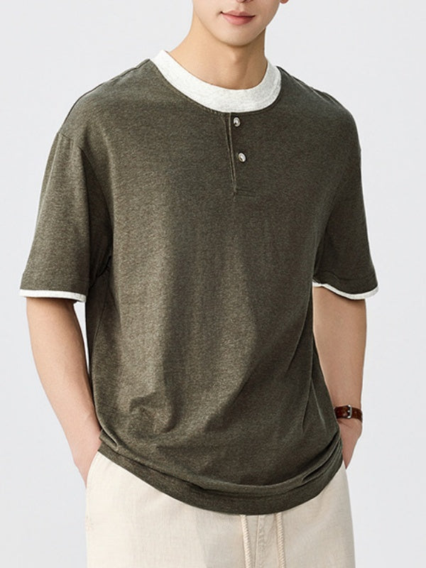 Layered-look Breathable Loose-fit T-shirts