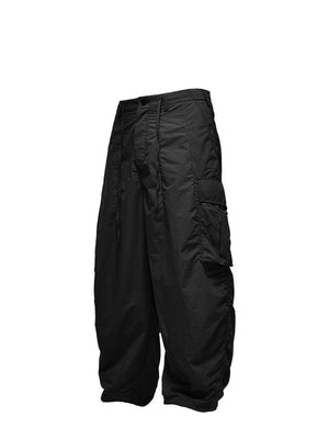 Fine Check Loose-fit Tooling Wide-leg Cargo Trousers