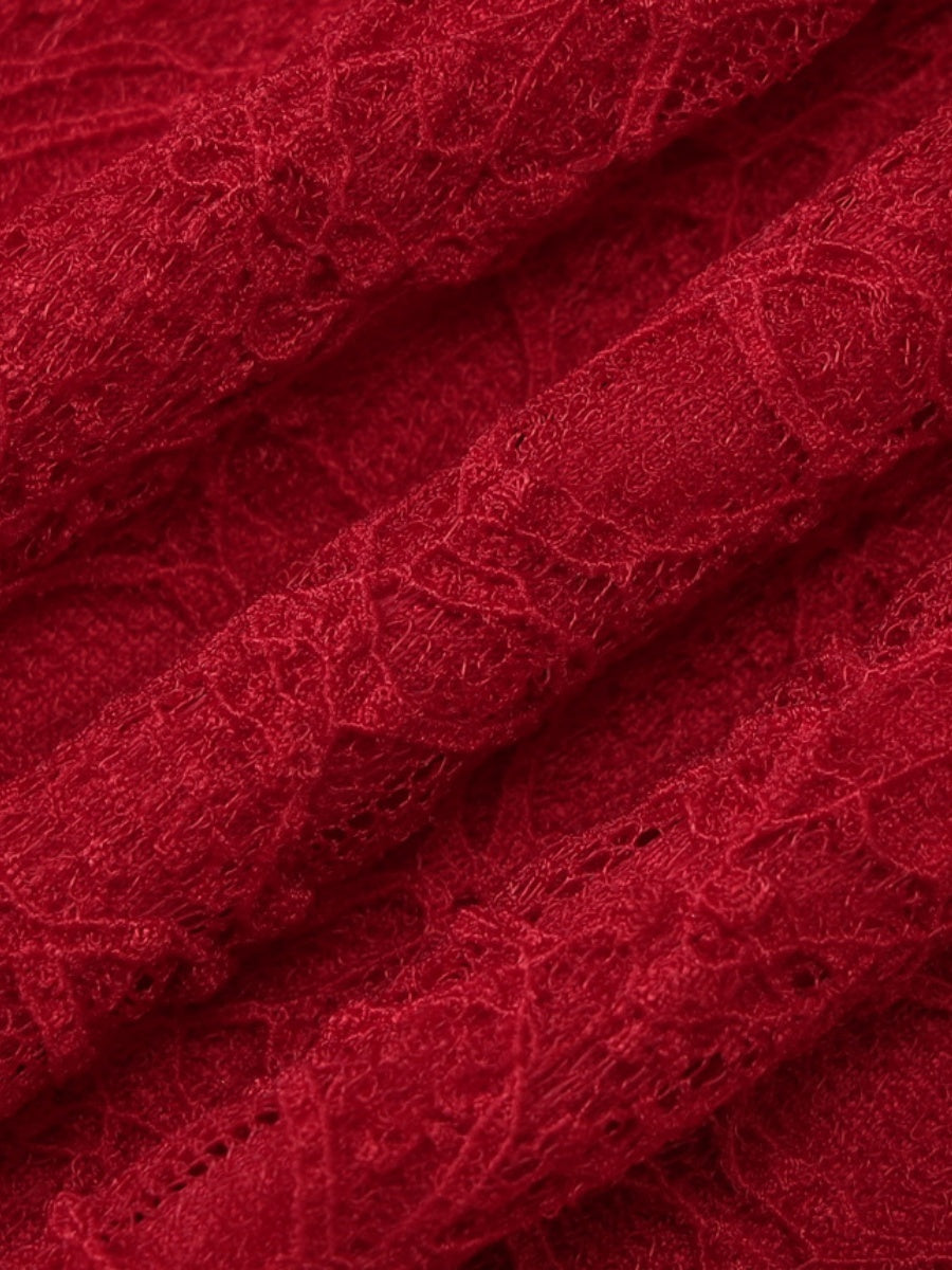 Lace Splicing Slim Fit V-neck Mini&Short Dresses