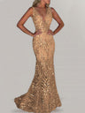 Sexy Deep V Sequin Party Maxi Dresses