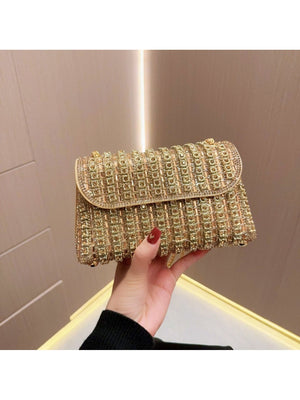 Liber Four Seasons ACC chain contrast color diamond underarm bag