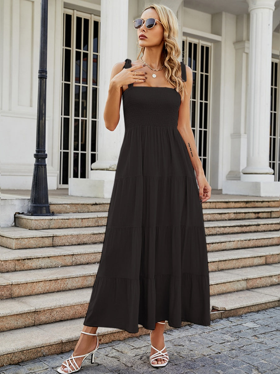 Sleeveless Flowers Printed Long Dress