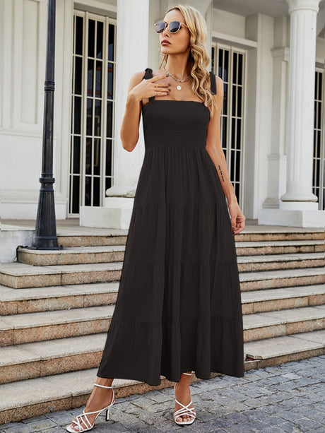 Sleeveless Flowers Printed Long Dress