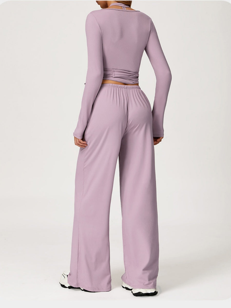 Sanded Yoga Quick-drying Sports Three-piece Gym Outfit