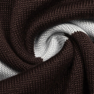 Casual Loose-fitting Striped Long-sleeved Sweater With Lapel