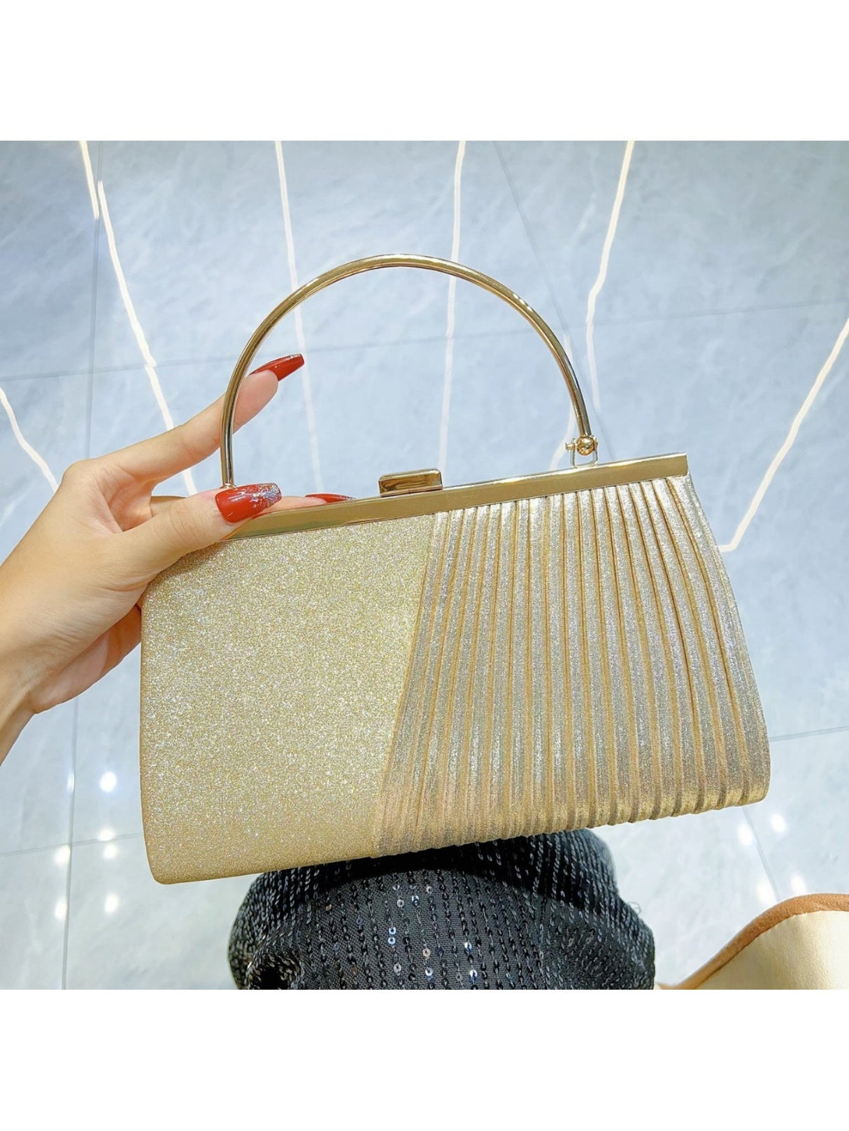 Liber Four Seasons ACC Sequin Pleated Bag