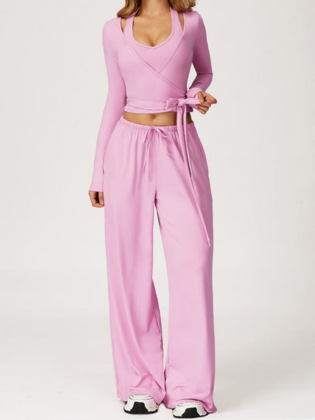 Sanded Yoga Quick-drying Sports Three-piece Gym Outfit