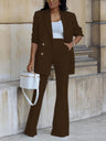 Casual Suit Wide-leg Trousers Suit 2-piece Sets