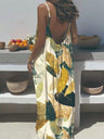 Vacation Halter-neck Backless Loose Long Dress