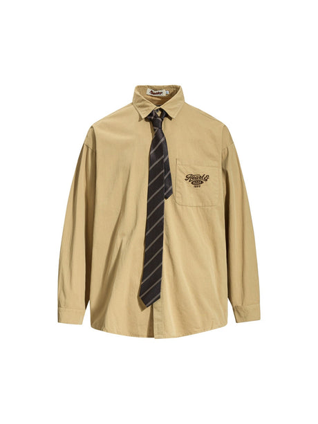 Liber Autumn Neutral wear Tie Plaid Shirts