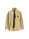 Liber Autumn Neutral wear Tie Plaid Shirts