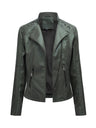 Short Slim Fit Thin Three-dimensional Decoration Leather Jacket