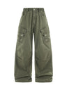 Washing Water Cut Multiple Pockets Old Tooling Casual Trousers