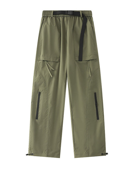 Liber Spring Men's Pocket decoration Solid Color Cargo Trousers