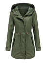 Cotton Loose Solid Color Pocket Hooded Jackets