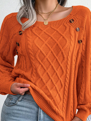 Buttons Diamond Square Collar Fasteners Sweaters