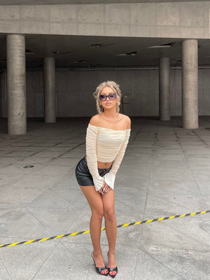 Women's Gauze Off Shoulder Long sleeve T-shirts