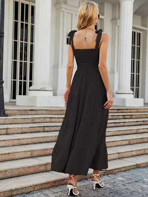 Sleeveless Flowers Printed Long Dress