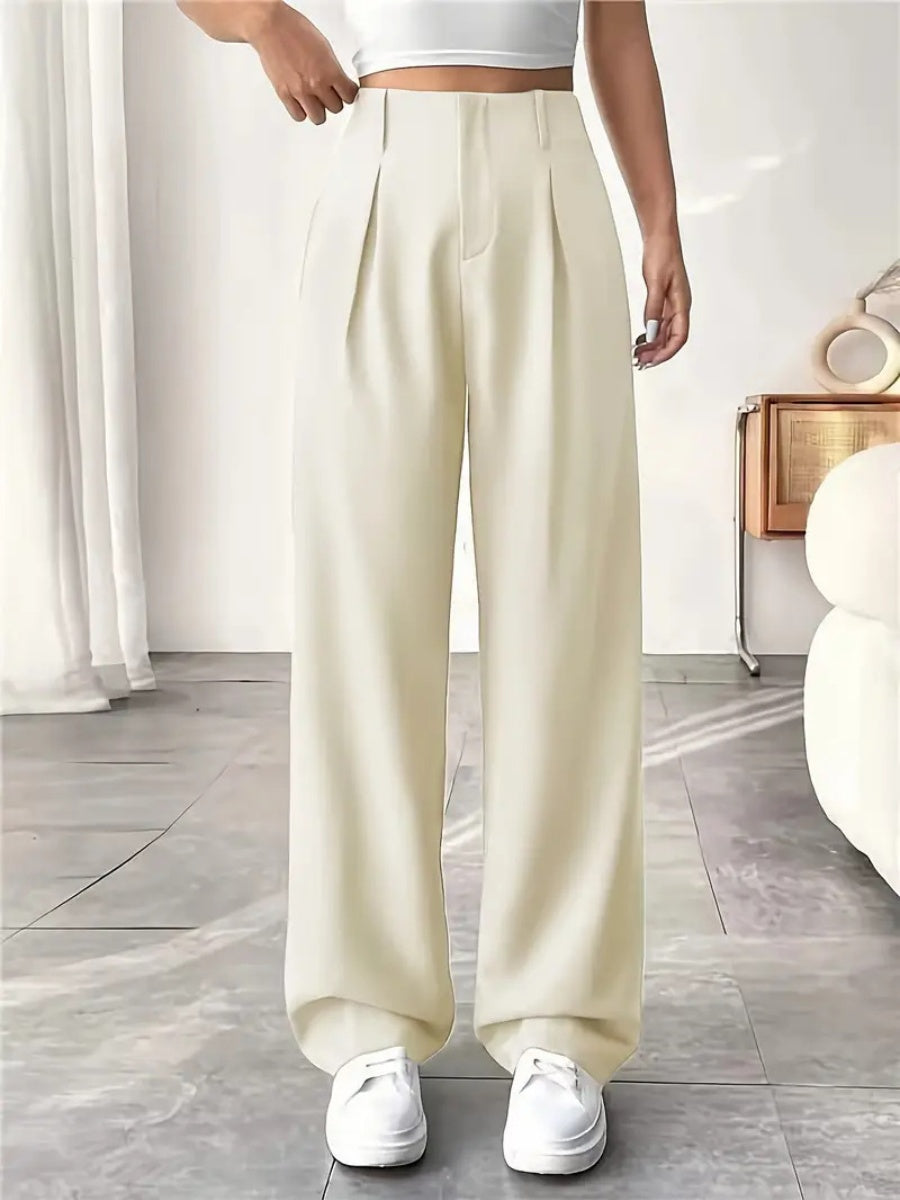 High waist Pocket Wide-leg Pants