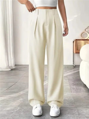 High waist Pocket Wide-leg Pants