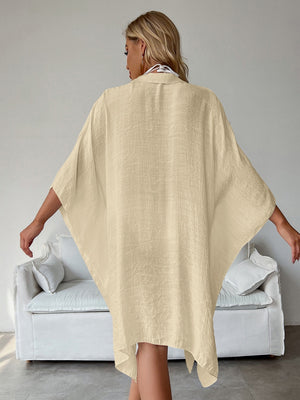 Bamboo Cotton Shirt Style Loose Beach Cardigan Vacation Sun Protection Clothing Bikini Cover-up Swimwear Outer Cardigan