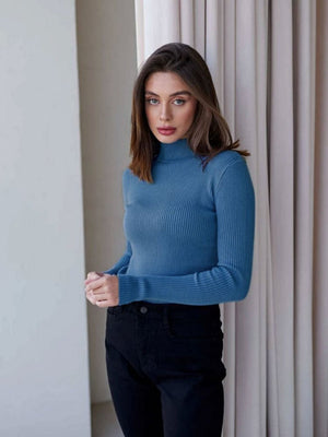 Half Turtleneck Solid Color Tights Versatile Sweaters