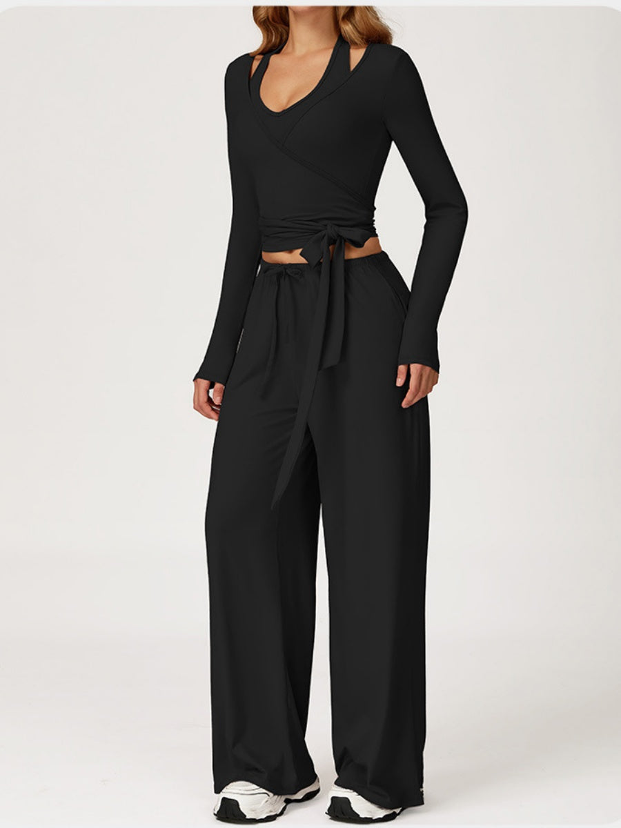 Sanded Yoga Quick-drying Sports Three-piece Gym Outfit