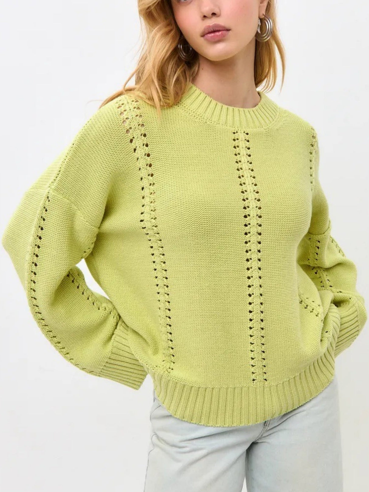 Liber Crew Neck Thread Solid Color Cardigans