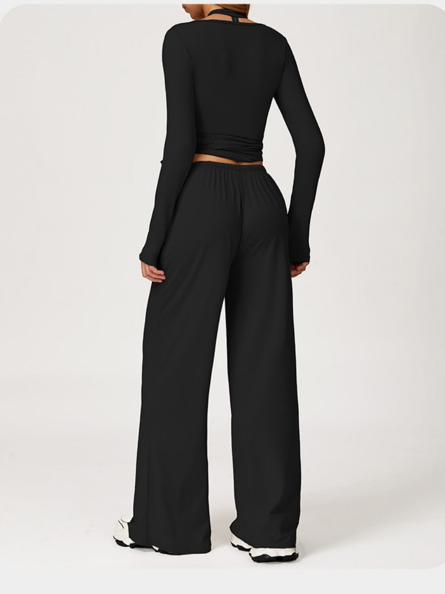 Sanded Yoga Quick-drying Sports Three-piece Gym Outfit