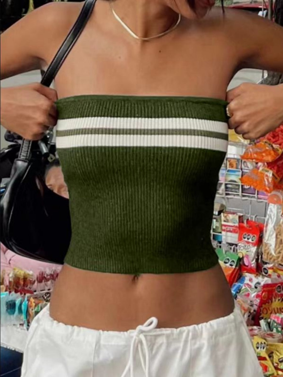 Liber Summer Women's Contrasting colors Stripes Tank tops&Camis