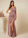 Satin Suspenders Pleated Maxi Dresses