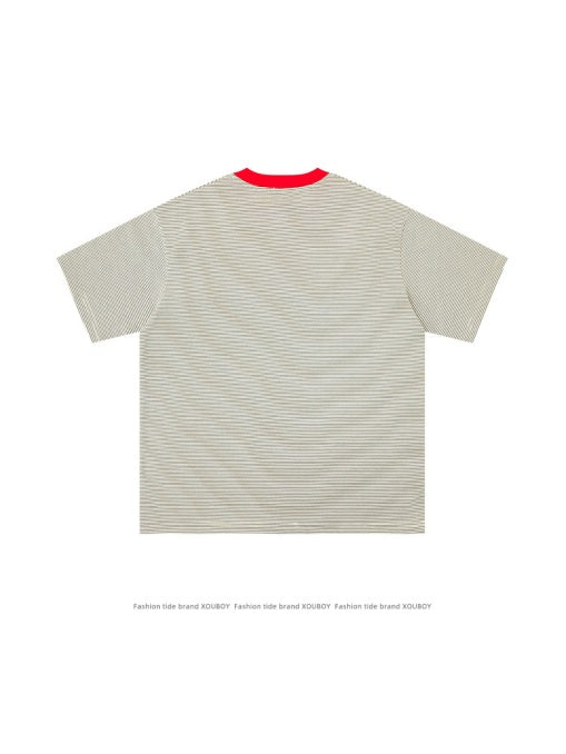 Retro Letter Embroidery Loose-fit T-shirts