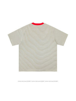 Retro Letter Embroidery Loose-fit T-shirts