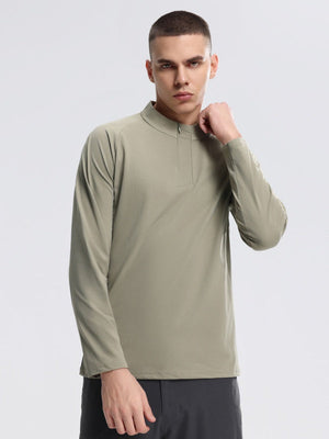 Outdoor Commuting Breathable Quick-drying Running Stand Collar Half Zipper T-shirts