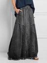 Denim Pocket Elastic High Waist Skirts
